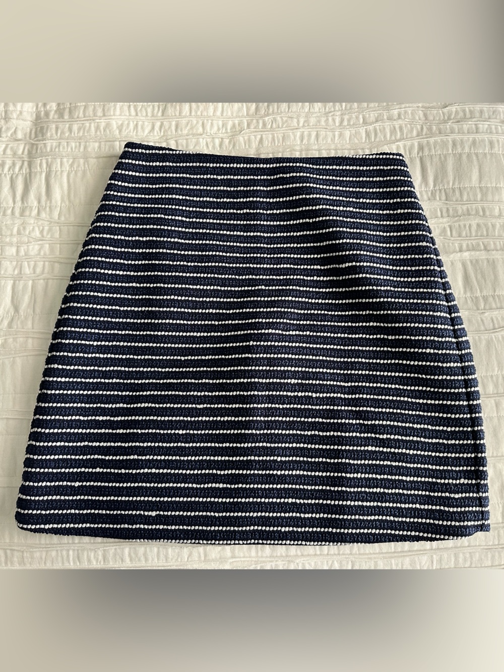 J.Crew Striped Navy and White Mini Skirt